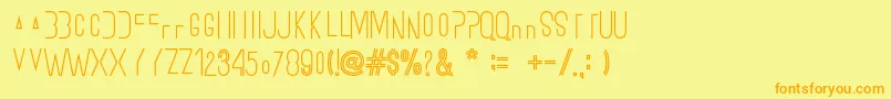 Ostrichsansstack1 Font – Orange Fonts on Yellow Background