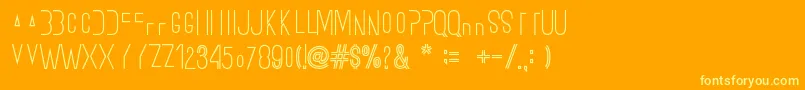 Ostrichsansstack1 Font – Yellow Fonts on Orange Background
