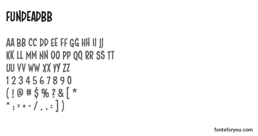 Czcionka Fundeadbb – alfabet, cyfry, specjalne znaki