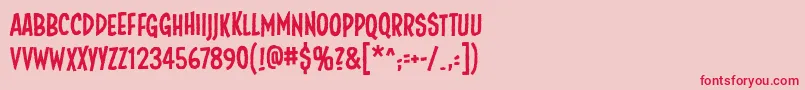 Fundeadbb-fontti – punaiset fontit vaaleanpunaisella taustalla