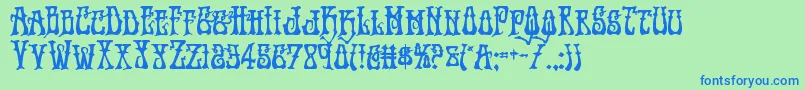Instantzenbold-Schriftart – Blaue Schriften auf grünem Hintergrund