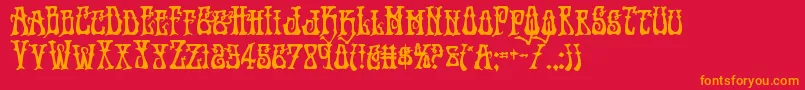 フォントInstantzenbold – 赤い背景にオレンジの文字