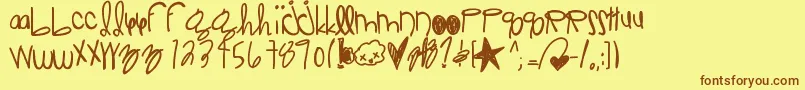 More about Jelloraindrops Font Jelloraindrops Font – Brown Fonts on Yellow Background