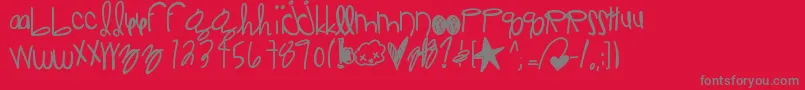 Jelloraindrops Font – Gray Fonts on Red Background