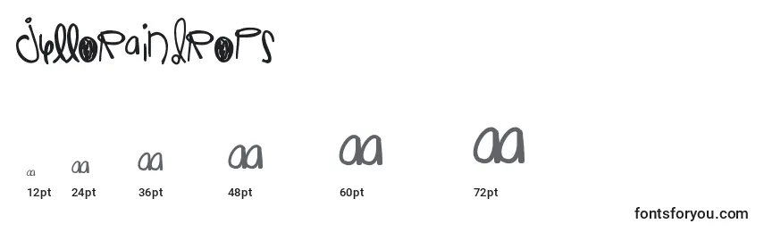 Размеры шрифта Jelloraindrops