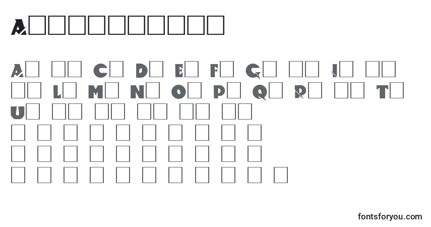 Шрифт Accelerator – алфавит, цифры, специальные символы