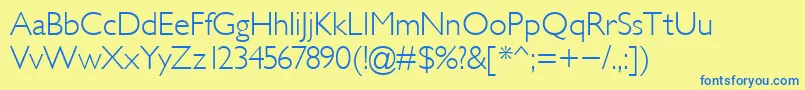 Gals ffy Font – Blue Fonts on Yellow Background