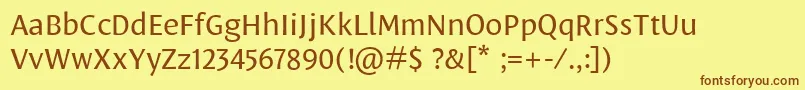 Leksasanspro Font – Brown Fonts on Yellow Background