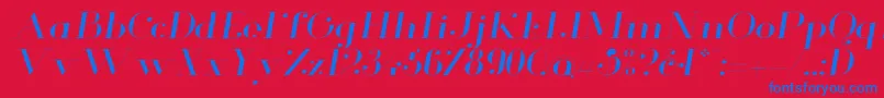 GlamorLightextendeditalic Font – Blue Fonts on Red Background