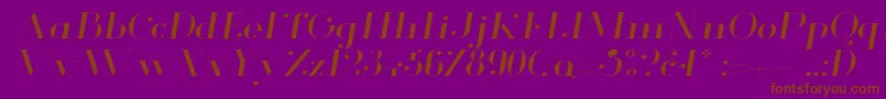 GlamorLightextendeditalic Font – Brown Fonts on Purple Background