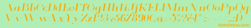 GlamorLightextendeditalic Font – Orange Fonts on Green Background