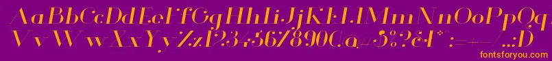 GlamorLightextendeditalic Font – Orange Fonts on Purple Background