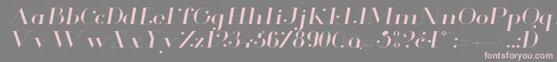 GlamorLightextendeditalic-fontti – vaaleanpunaiset fontit harmaalla taustalla