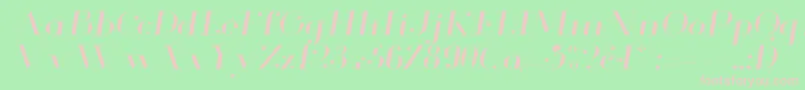 GlamorLightextendeditalic Font – Pink Fonts on Green Background