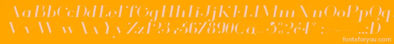 GlamorLightextendeditalic Font – Pink Fonts on Orange Background