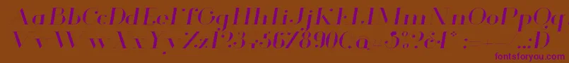 Czcionka GlamorLightextendeditalic – fioletowe czcionki na brązowym tle