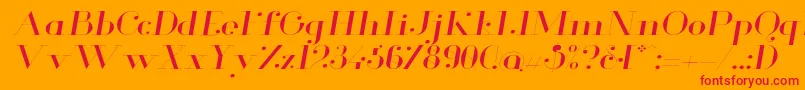 GlamorLightextendeditalic Font – Red Fonts on Orange Background