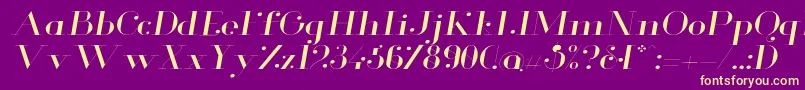 GlamorLightextendeditalic Font – Yellow Fonts on Purple Background