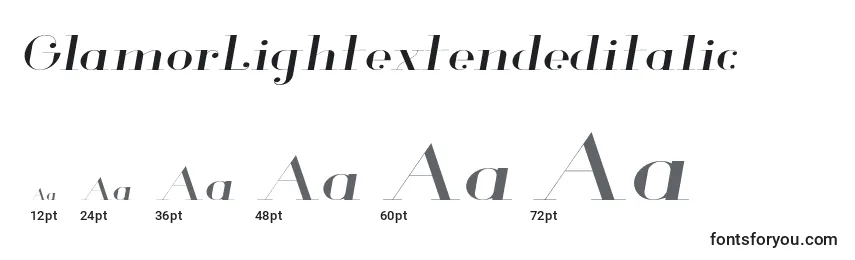 GlamorLightextendeditalic Font Sizes