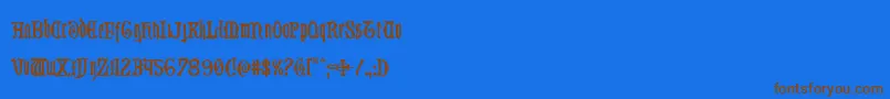 Westdelphiacond Font – Brown Fonts on Blue Background