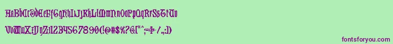 Westdelphiacond Font – Purple Fonts on Green Background