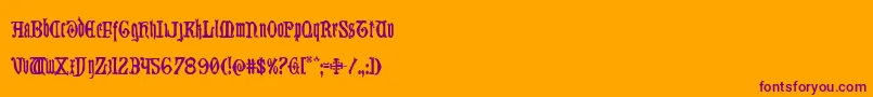 Westdelphiacond Font – Purple Fonts on Orange Background
