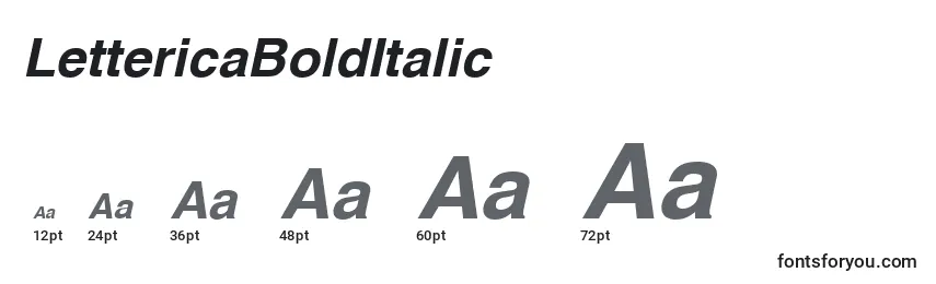 Размеры шрифта LettericaBoldItalic