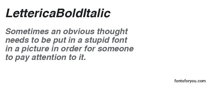 Review of the LettericaBoldItalic Font
