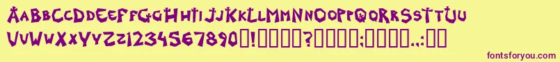 GraveDirt Font – Purple Fonts on Yellow Background