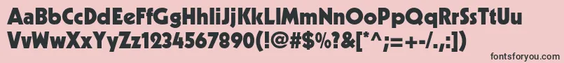 フォントKabelltstdBlack – ピンクの背景に黒い文字