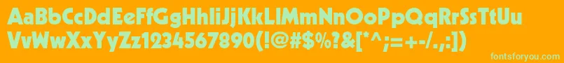 KabelltstdBlack Font – Green Fonts on Orange Background