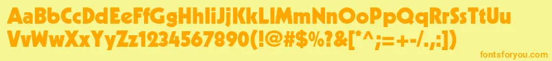 フォントKabelltstdBlack – オレンジの文字が黄色の背景にあります。