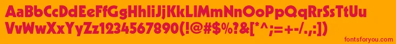 Fonte KabelltstdBlack – fontes vermelhas em um fundo laranja