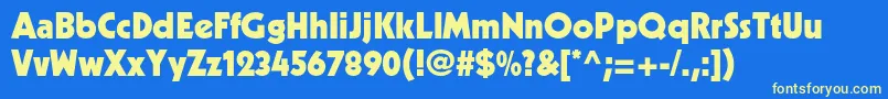 Шрифт KabelltstdBlack – жёлтые шрифты на синем фоне