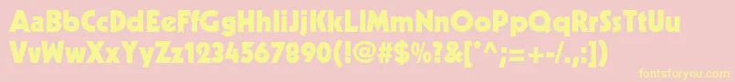 KabelltstdBlack-Schriftart – Gelbe Schriften auf rosa Hintergrund