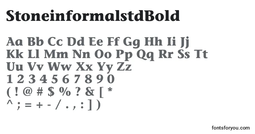 Шрифт StoneinformalstdBold – алфавит, цифры, специальные символы