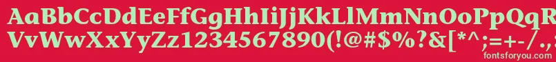 フォントStoneinformalstdBold – 赤い背景に緑の文字
