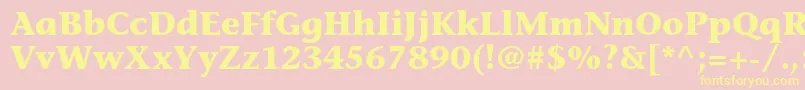 Fonte StoneinformalstdBold – fontes amarelas em um fundo rosa