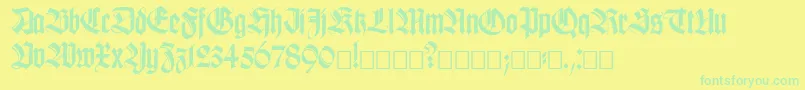 Killigrew-Schriftart – Grüne Schriften auf gelbem Hintergrund