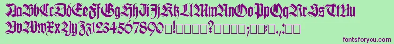 Killigrew Font – Purple Fonts on Green Background