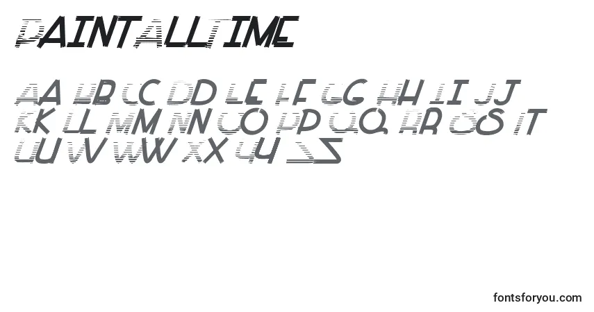 PaintAllTime-fontti – aakkoset, numerot, erikoismerkit