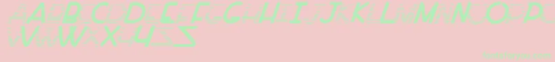 PaintAllTime-Schriftart – Grüne Schriften auf rosa Hintergrund