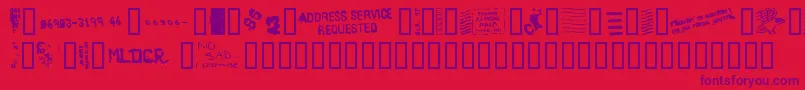DeadLetterOfficeFifteen Font – Purple Fonts on Red Background