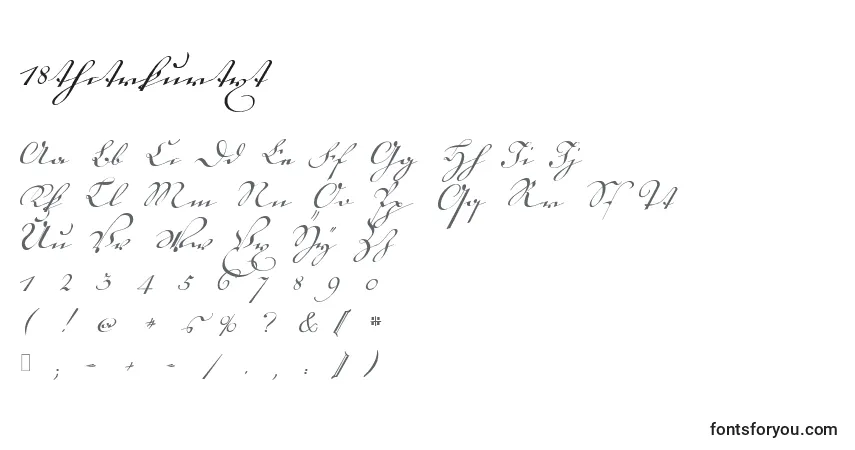 A fonte 18thctrkurtxt – alfabeto, números, caracteres especiais