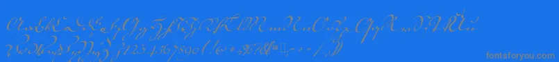 フォント18thctrkurtxt – 青い背景に灰色の文字