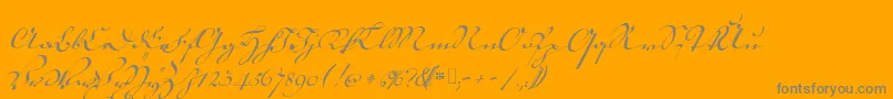 18thctrkurtxt-Schriftart – Graue Schriften auf orangefarbenem Hintergrund