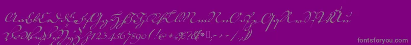 フォント18thctrkurtxt – 紫の背景に灰色の文字