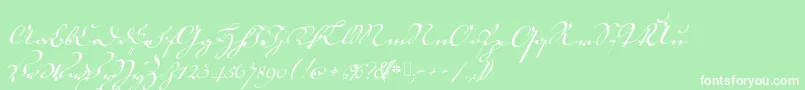 Czcionka 18thctrkurtxt – białe czcionki na zielonym tle