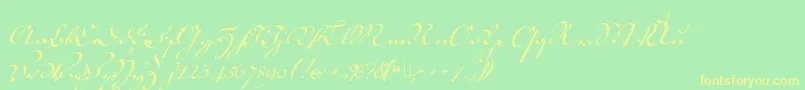 18thctrkurtxt Font – Yellow Fonts on Green Background