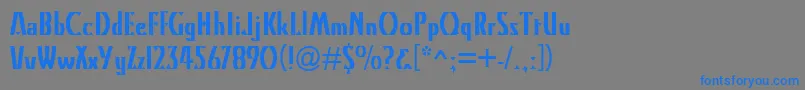 フォントKristinRegular – 灰色の背景に青い文字